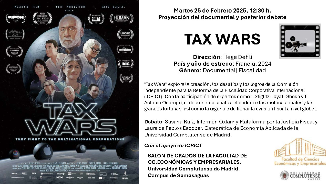  Proyección del documental Tax Wars y debate